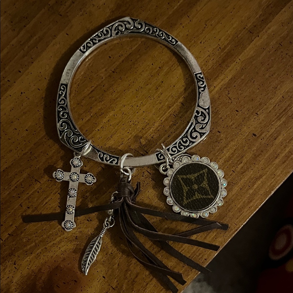 Silver and Brown Charm Bracelet